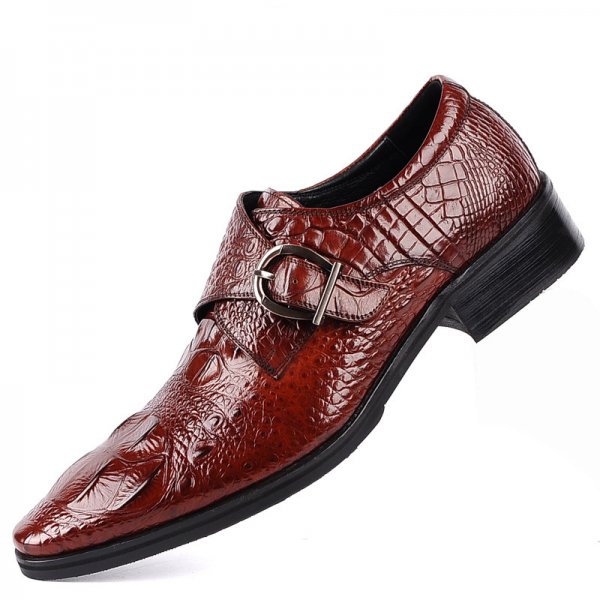 Men's Leather Shoes Buckle Shoes